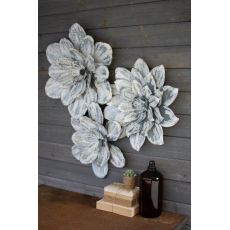 White-Washed Wall Flowers, Set of 3