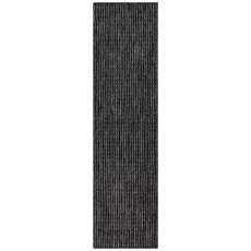 Liora Manne Carmel Texture Stripe Indoor/Outdoor Rug Black 23"X7'6"