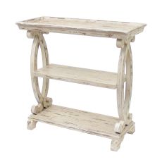 Newport Distressed White Shaped Console Table