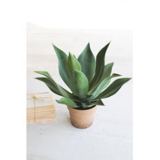 Artificial Agave In A Painted Plastic Pot