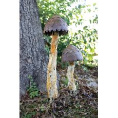 Metal Mushrooms Set of 2