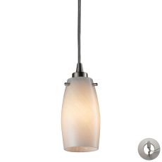 Favelita 1 Light Pendant In Satin Nickel And Cocoa Glass - Includes Recessed Lighting Kit