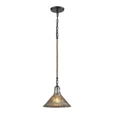 Hand Formed Glass 1 Light Pendant In Oil Rubbed Bronze
