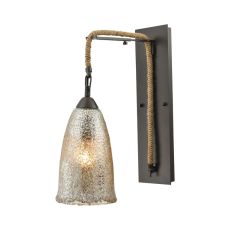 Hand Formed Glass 1 Light Wall Sconce In Oil Rubbed Bronze