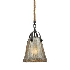 Hand Formed Glass 1 Light Pendant In Oil Rubbed Bronze