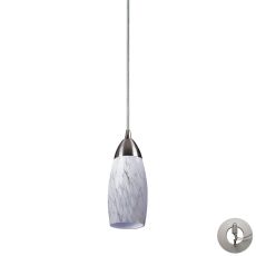 Milan 1 Light Pendant In Satin Nickel And Snow White Glass - Includes Recessed Lighting Kit