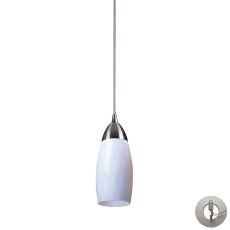 Milan 1 Light Pendant In Satin Nickel And Simply White Glass - Includes Recessed Lighting Kit