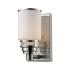 Bryant 1 Light Vanity In Satin Nickel And Opal White Glass