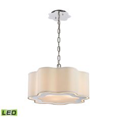 Villoy 3 Light Led Drum Pendant In Polished Stainless Steel And Nickel