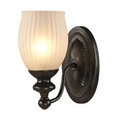 Park Ridge 1 Light Vanity In Oil Rubbed Bronze And Reeded Glass