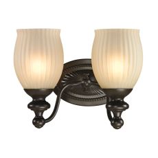 Park Ridge 2 Light Vanity In Oil Rubbed Bronze And Reeded Glass
