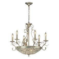 Andalusia 6+3 Light Chandelier In Aged Silver