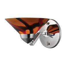 Refraction 1 Light Wall Sconce In Polished Chrome And Jasper Glass
