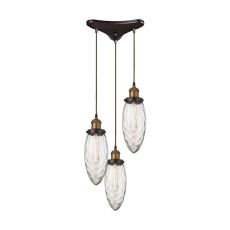 Owen 3 Light Pendant In Oil Rubbed Bronze And Antique Brass