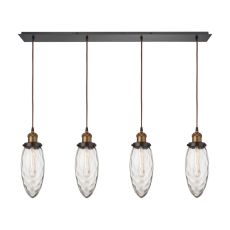 Owen 4 Light Pendant In Oil Rubbed Bronze And Antique Brass