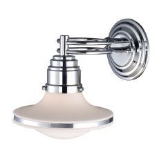 Retrospective 1 Light Wall Sconce In Polished Chrome And Opal White Glass