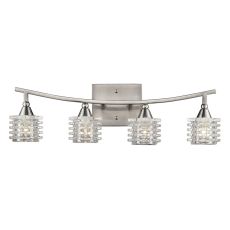 Matrix 4 Light Vanity In Satin Nickel And Clear Glass