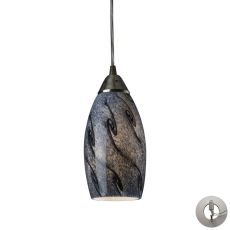 Galaxy 1 Light Pendant In Smoke And Satin Nickel - Includes Recessed Lighting Kit