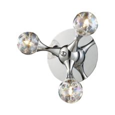 Molecular 3 Light Wall Sconce In Chrome And Iridescent Glass