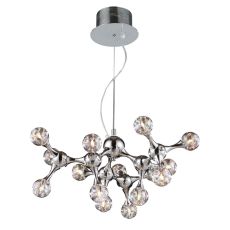 Molecular 15 Light Chandelier In Chrome And Iridescent Glass