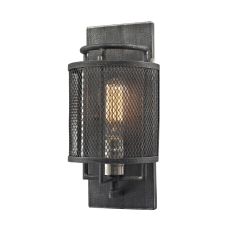 Slatington 1 Light Wall Sconce In Silvered Graphite And Brushed Nickel