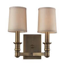 Baxter 2 Light Wall Sconce In Brushed Antique Brass
