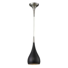 Lindsey 1 Light Pendant In Oiled Bronze And Satin Nickel