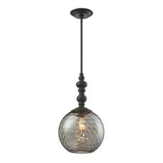Watersphere 1 Light Pendant In Oil Rubbed Bronze And Smoke Glass