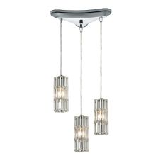 Cynthia 3 Light Pendant In Polished Chrome And Clear K9 Crystal