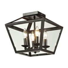 Alanna 2 Light Flush Mount In Oil Rubbed Bronze And Clear Glass