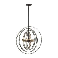 Crystal Orbs 6 Light Pendant In Oil Rubbed Bronze