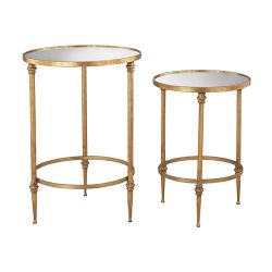 Alcazar Accent Tables In Antique Gold And Mirror