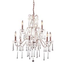 Opulence 9 Light Chandelier In Rust And Clear Crystal