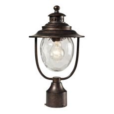 Searsport 1 Light Outdoor Post Lamp In Regal Bronze And Water Glass