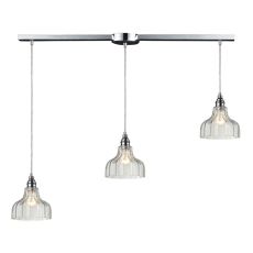 Danica 3 Light Pendant In Polished Chrome And Clear Glass