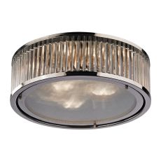 Linden Manor 3 Light Flushmount In Crystal And Polished Nickel