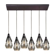 Duncan 6 Light Pendant In Oil Rubbed Bronze And Antique Mercury Glass