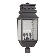 Forged Lancaster 3 Light Outdoor Post Lamp In Charcoal