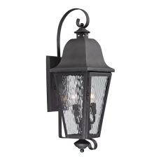 Forged Brookridge 3 Light Outdoor Sconce In Charcoal