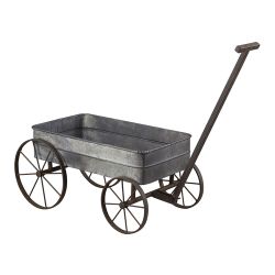 Metal Cart Planter With Handle