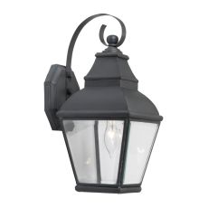 Bristol 1 Light Outdoor Wall Lantern In Charcoal And Beveled Glass