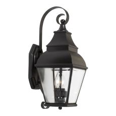 Bristol 2 Light Outdoor Wall Lantern In Charcoal And Beveled Glass