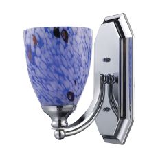 Bath And Spa 1 Light Vanity In Polished Chrome And Starburst Blue Glass