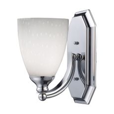 Bath And Spa 1 Light Vanity In Polished Chrome And Simple White Glass