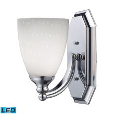 Bath And Spa 1 Light Led Vanity In Polished Chrome And Simple White Glass