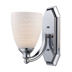 Bath And Spa 1 Light Vanity In Polished Chrome And White Swirl Glass