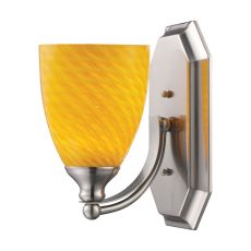 Bath And Spa 1 Light Vanity In Satin Nickel And Canary Glass