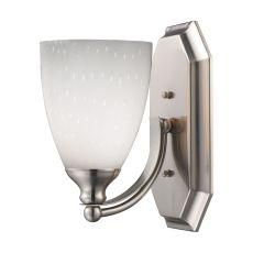 Bath And Spa 1 Light Vanity In Satin Nickel And Simple White Glass