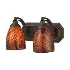 Bath And Spa 2 Light Vanity In Aged Bronze And Espresso Glass