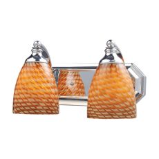 Bath And Spa 2 Light Vanity In Polished Chrome And Cocoa Glass